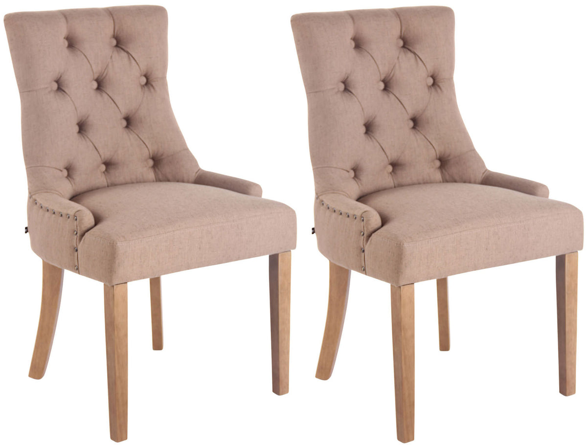 2er Set Esszimmerstuhl Aberdeen Stoff antik-hell