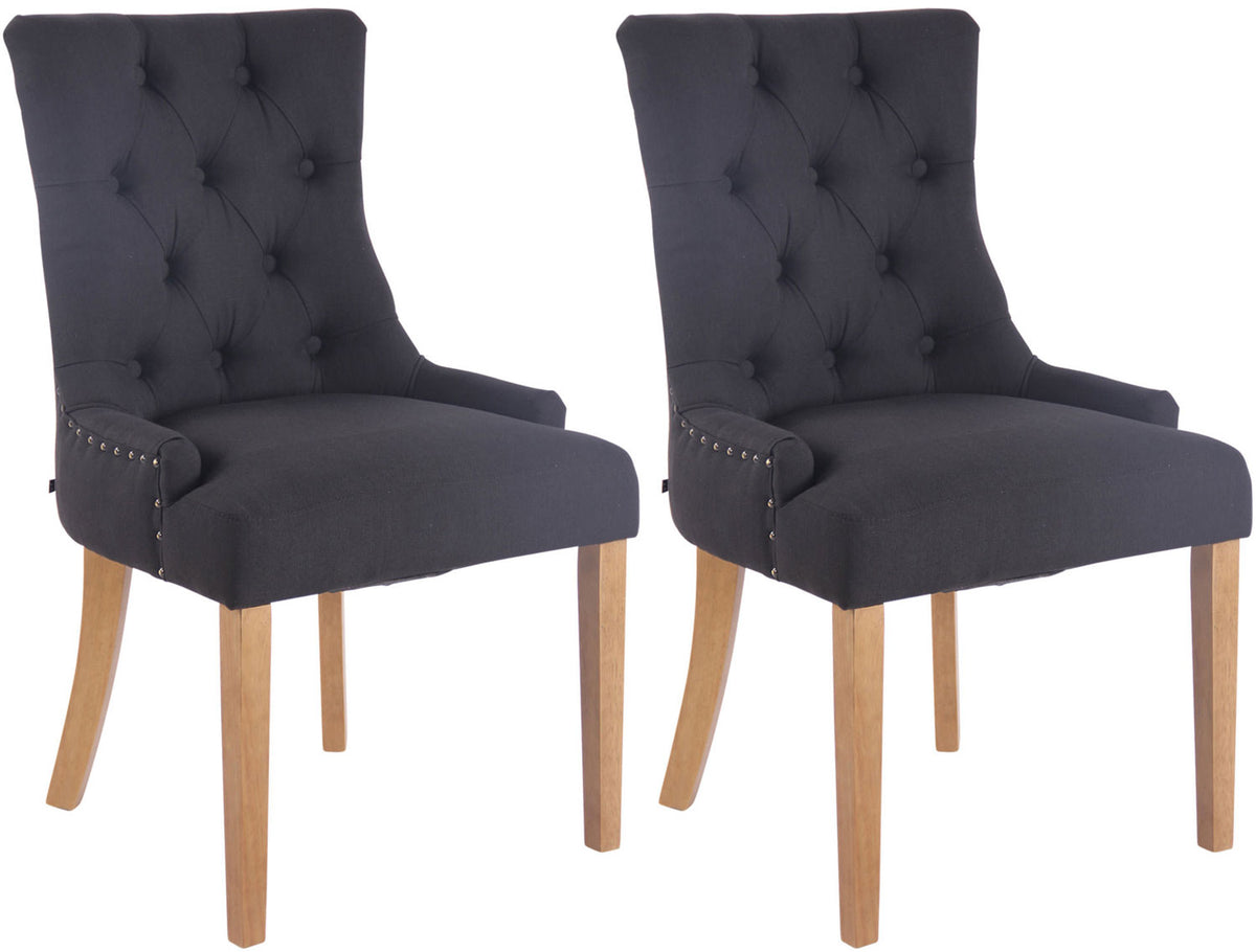 2er Set Esszimmerstuhl Aberdeen Stoff antik-hell – Ansicht 6