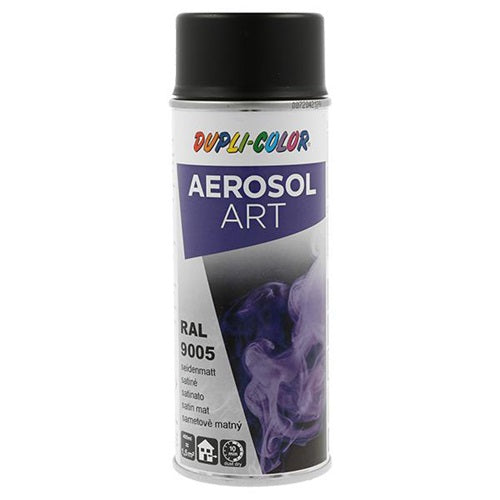 Buntlackspray AEROSOL Art tiefschwarz seidenmatt RAL 9005 400 ml Spraydose DUPLI-COLOR