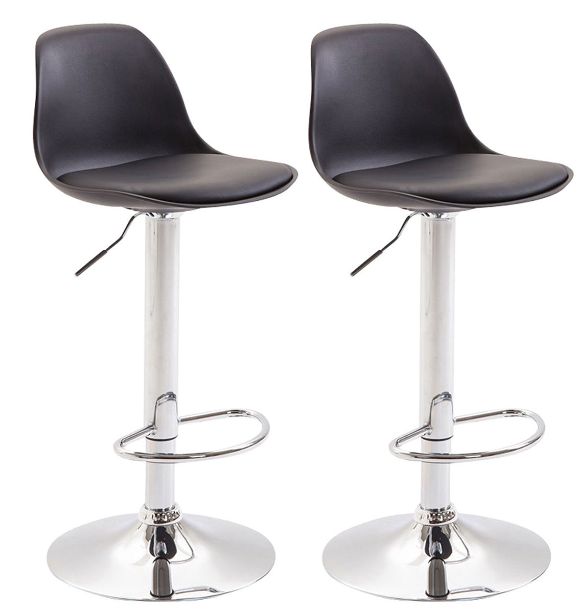 2er Set Barhocker Kiel Kunststoff chrom