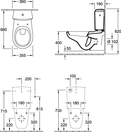 VB Spülkasten Onovo 355x180x370mm Weiß Alpin – Ansicht 3