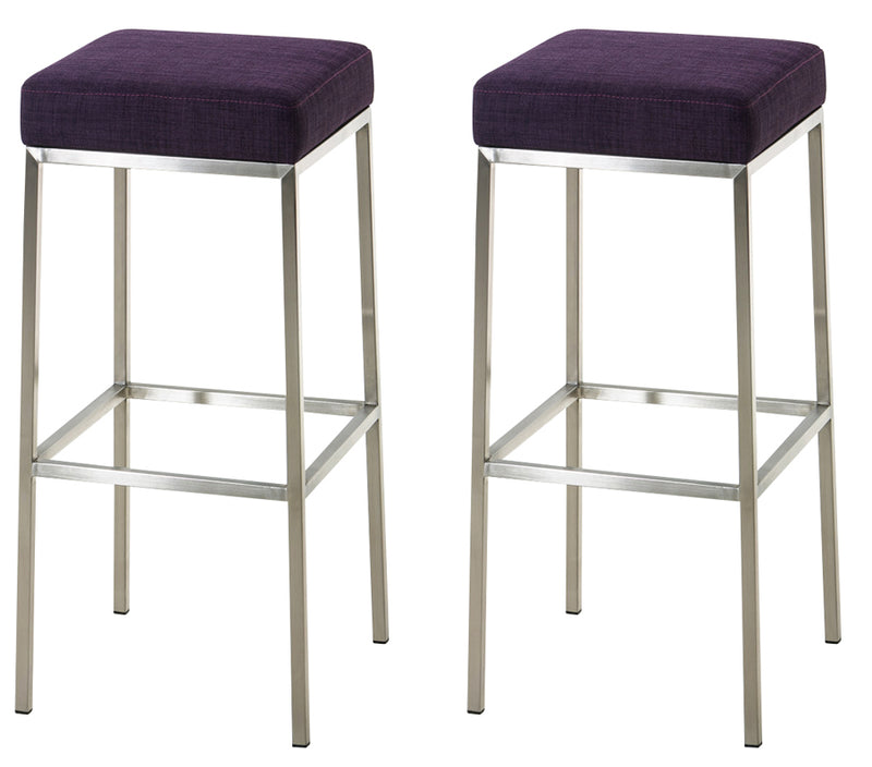 2er Set Barhocker Montreal 85 Stoff edelstahl