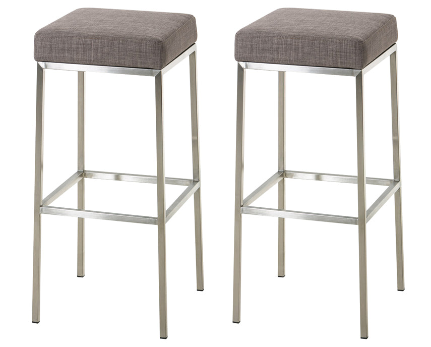 2er Set Barhocker Montreal 80 Stoff edelstahl