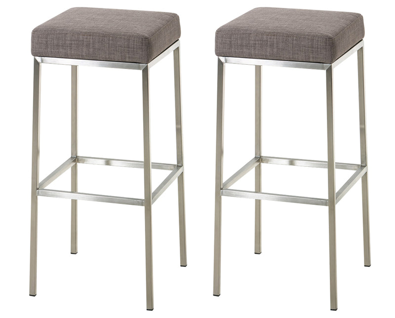 2er Set Barhocker Montreal 80 Stoff edelstahl