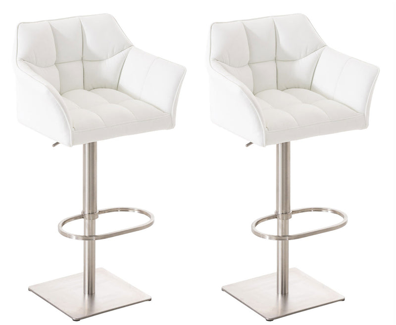 2er Set Barhocker Damaso Kunstleder edelstahl