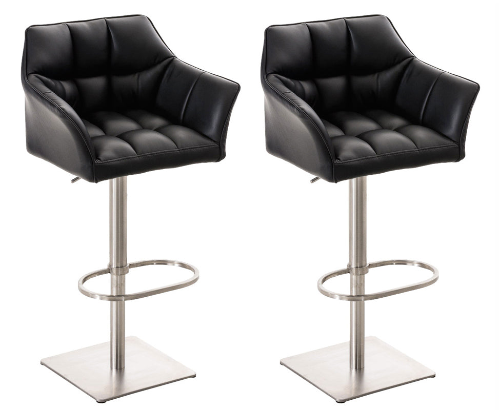 2er Set Barhocker Damaso Kunstleder edelstahl – Ansicht 10