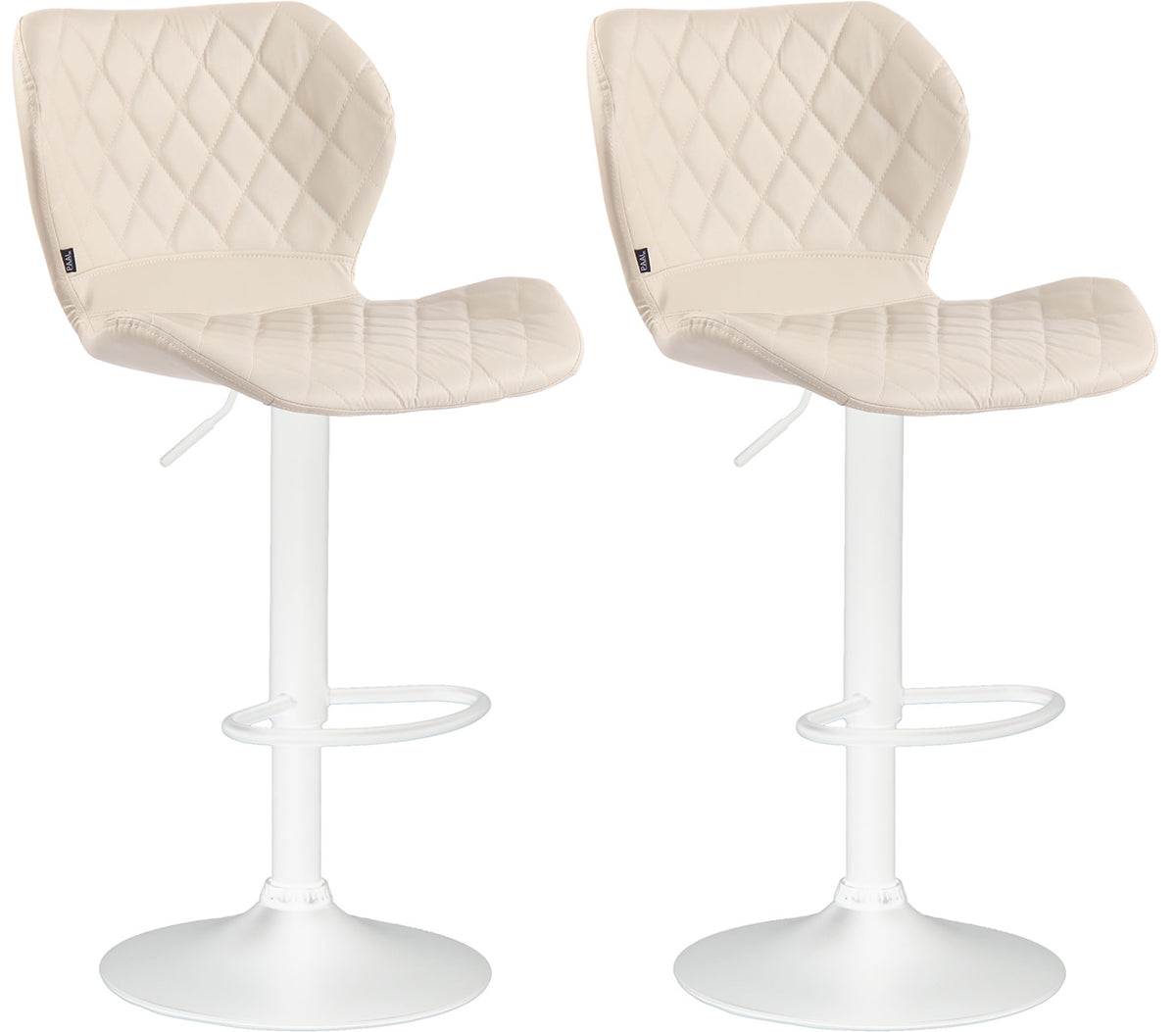 2er Set Barhocker Cork Kunstleder weiß – Ansicht 6