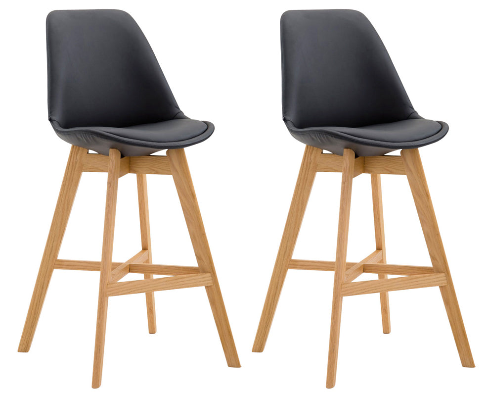 2er Set Barhocker Cannes Kunstleder Natura