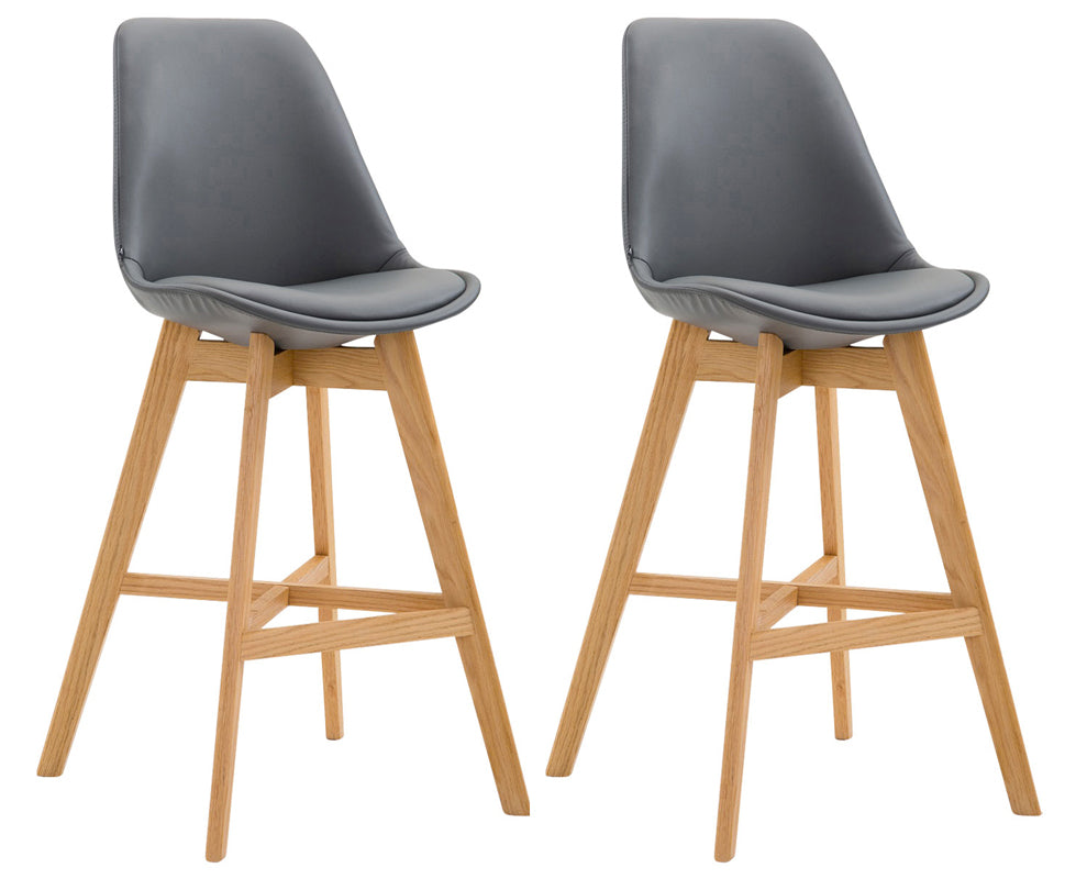 2er Set Barhocker Cannes Kunstleder natura – Ansicht 6