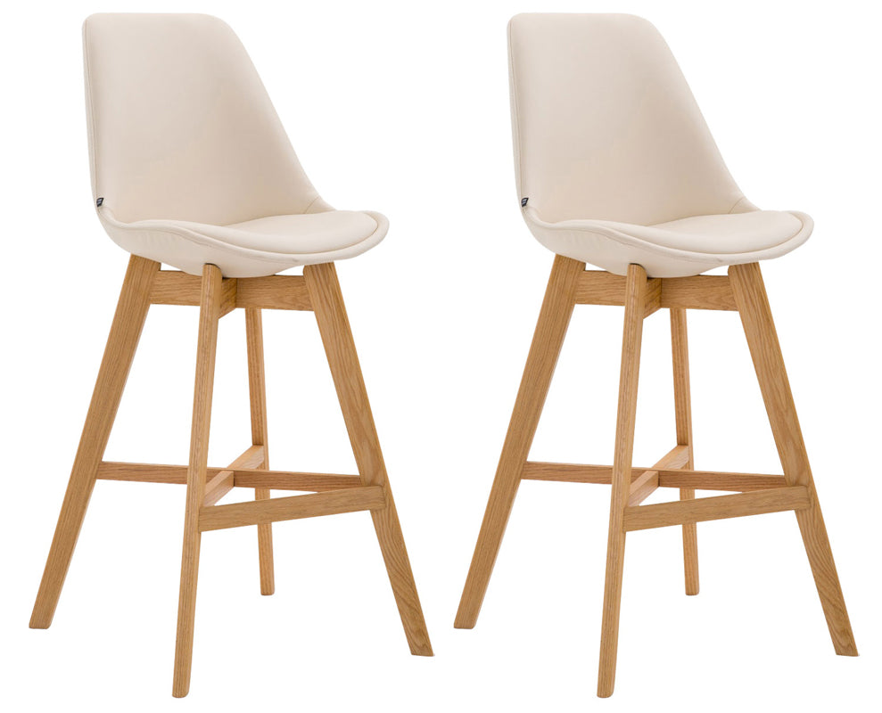 2er Set Barhocker Cannes Kunstleder natura – Ansicht 16