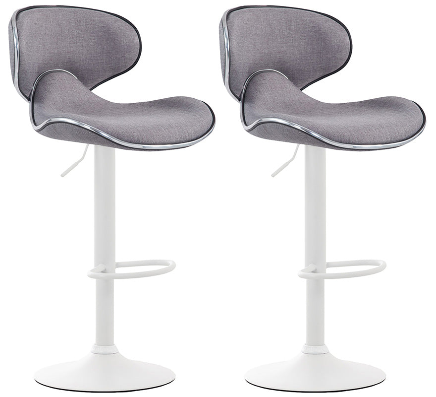 2er Set Barhocker Las Vegas V2 Stoff weiß – Ansicht 13