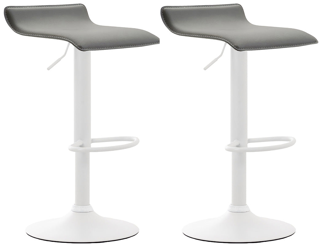 2er Set Barhocker Dyn V2 Kunstleder weiß – Ansicht 10