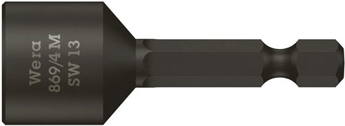 Steckschlüsseleinsatz 869/4M mit 6-Kant-Antrieb Schlüsselweiße 13 mm Länge 50 mm mit Magnet WERA