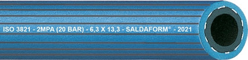 SauerstoffschlSALDAFORM®/BLAU ID80mm Wandst35mm gerieft AD150mm L50m - VPE: 50