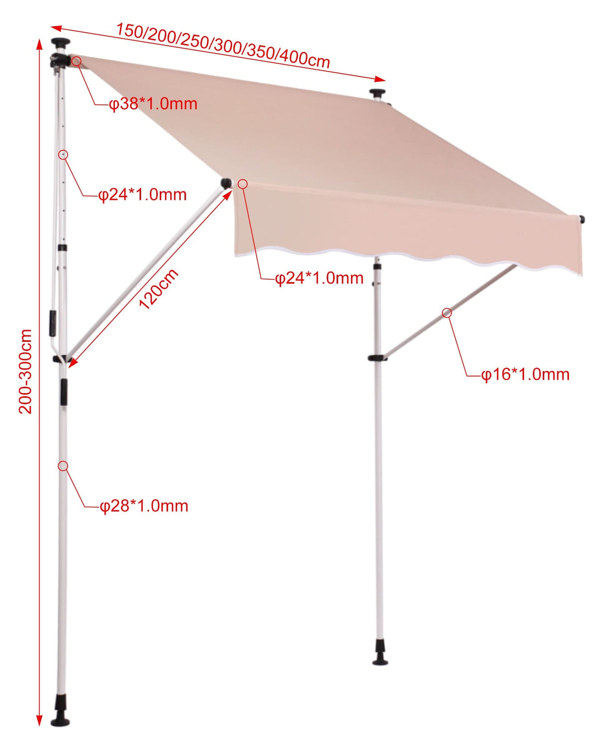 Klemmmarkise Westerly 350x120 cm – Ansicht 18