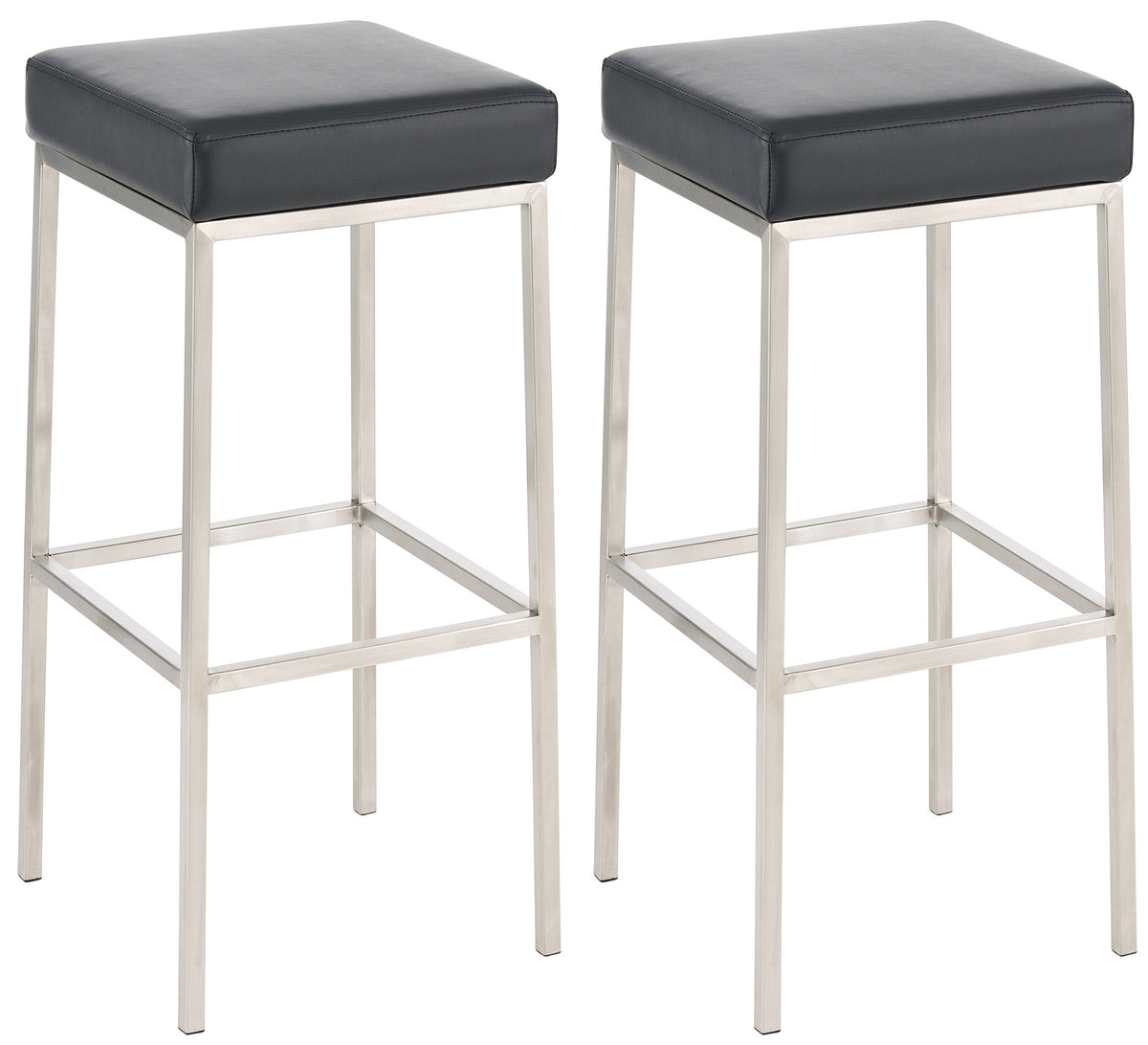 2er Set Barhocker Montreal 80 Kunstleder edelstahl