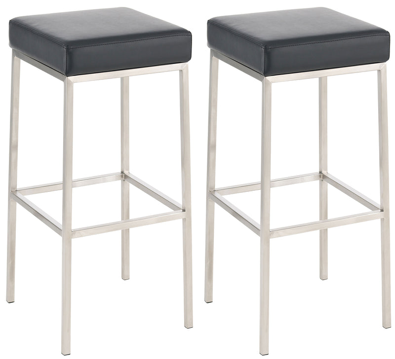 2er Set Barhocker Montreal 80 Kunstleder edelstahl