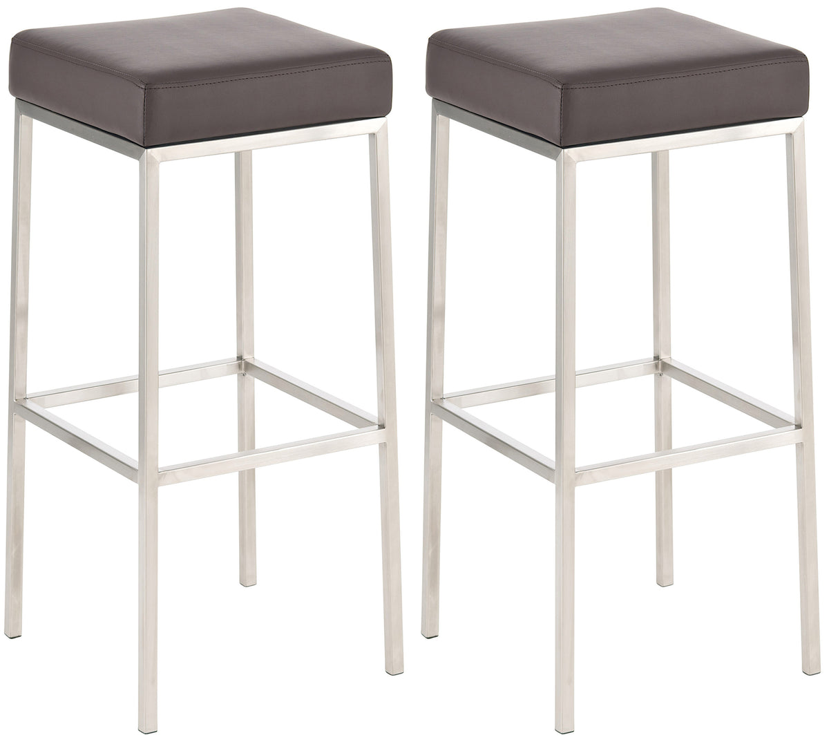 2er Set Barhocker Montreal 80 Kunstleder edelstahl – Ansicht 11