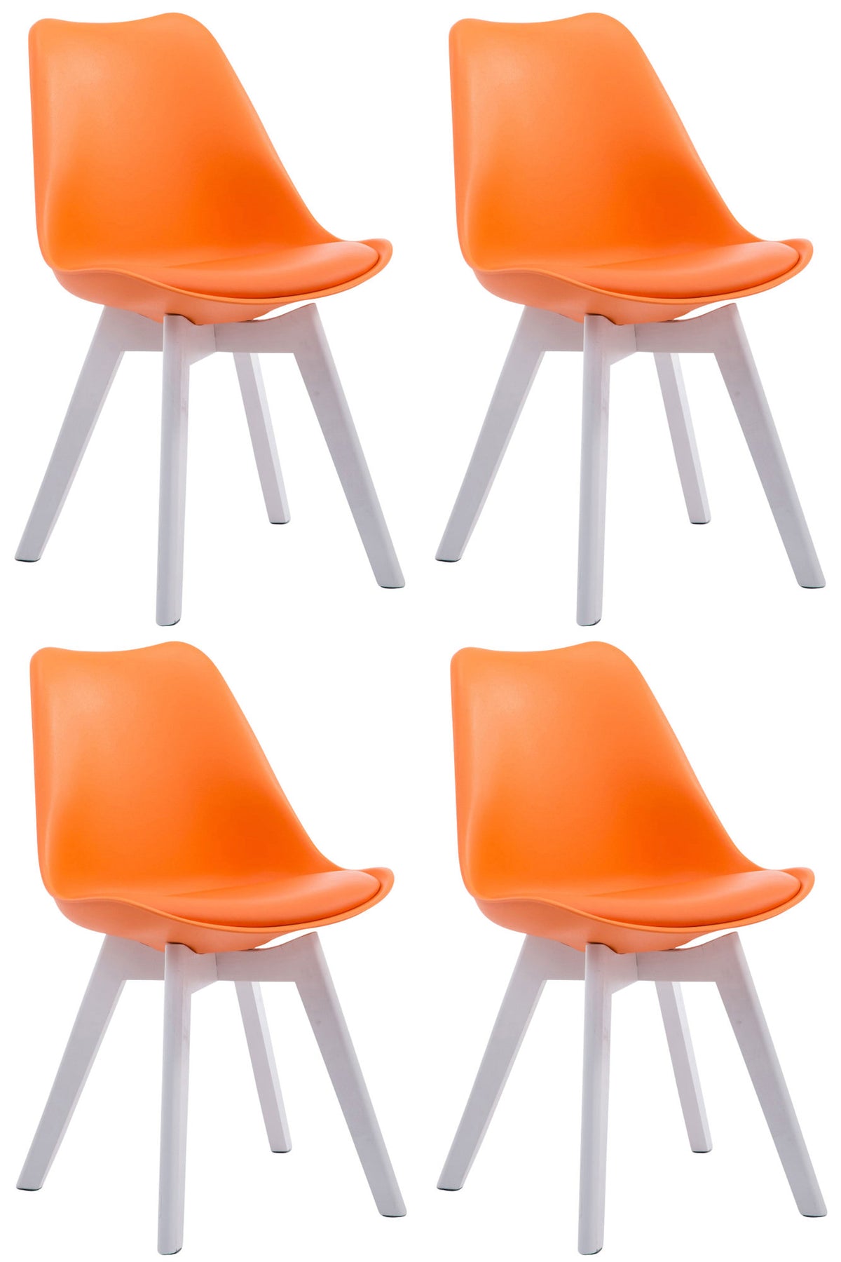 4er Set Besucherstühle Borneo V2 Weiß Kunstleder – Ansicht 9