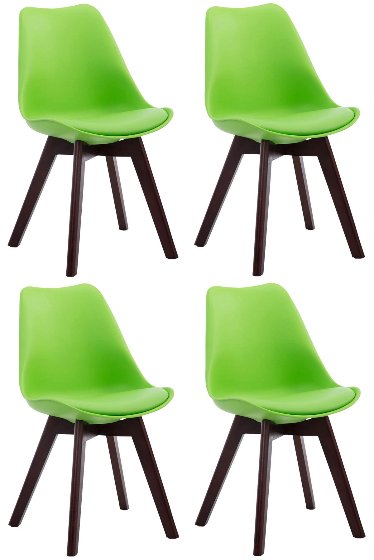 4er Set Besucherstühle Borneo V2 Walnuss Kunstleder – Ansicht 5