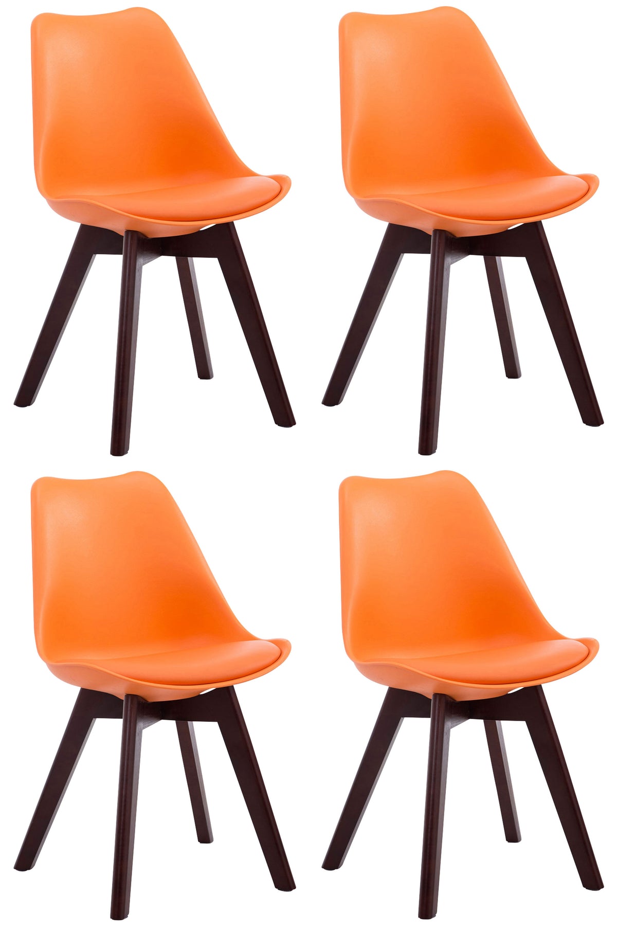 4er Set Besucherstühle Borneo V2 Walnuss Kunstleder – Ansicht 9