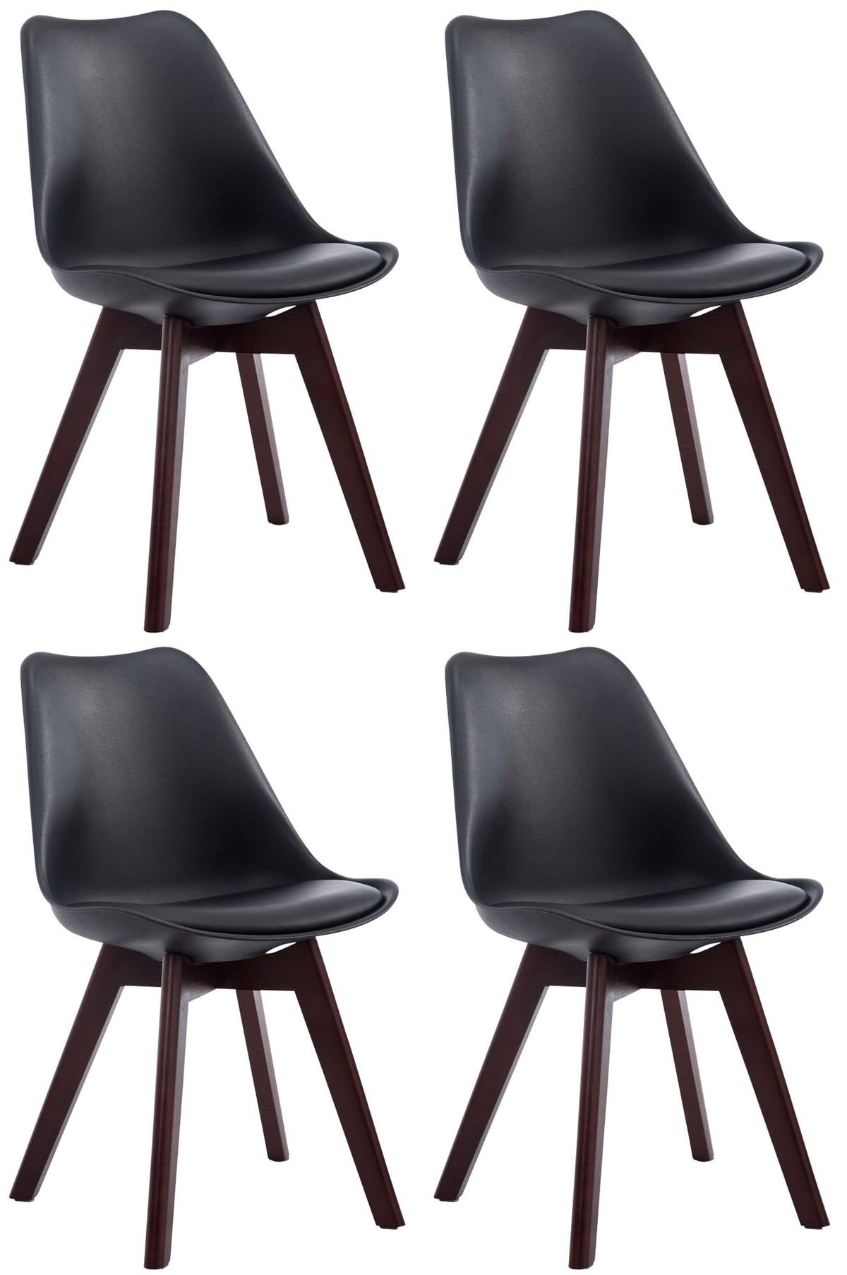 4er Set Besucherstühle Borneo V2 Walnuss Kunstleder – Ansicht 13
