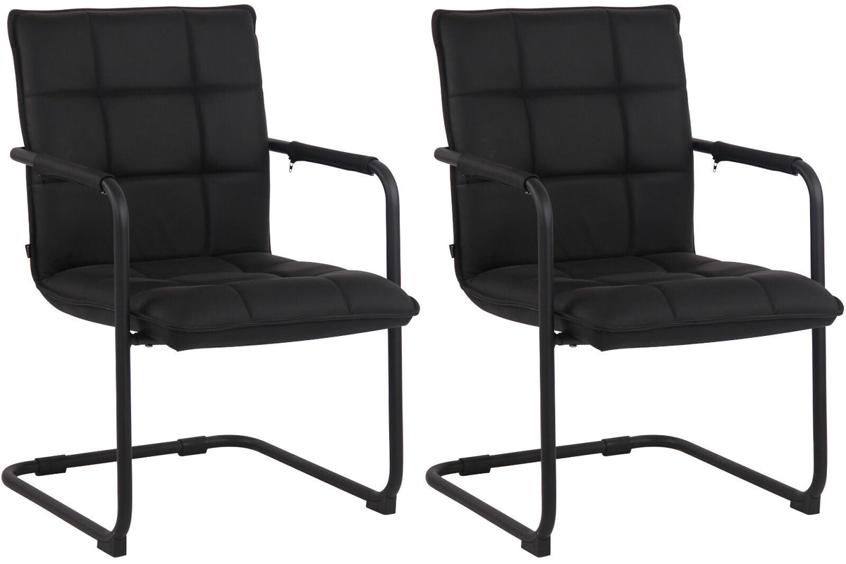 2er Set Stühle Gandia Echtleder schwarz