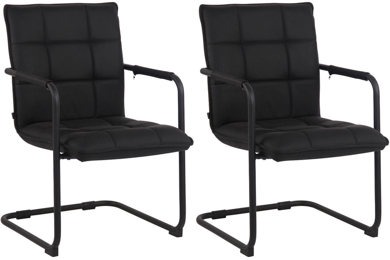 2er Set Stühle Gandia Echtleder schwarz