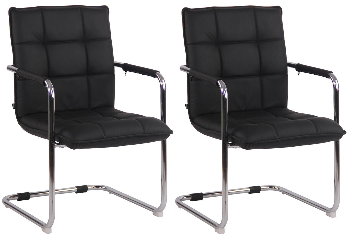 2er Set Stühle Gandia Echtleder chrom