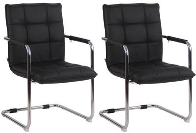 2er Set Stühle Gandia Echtleder chrom