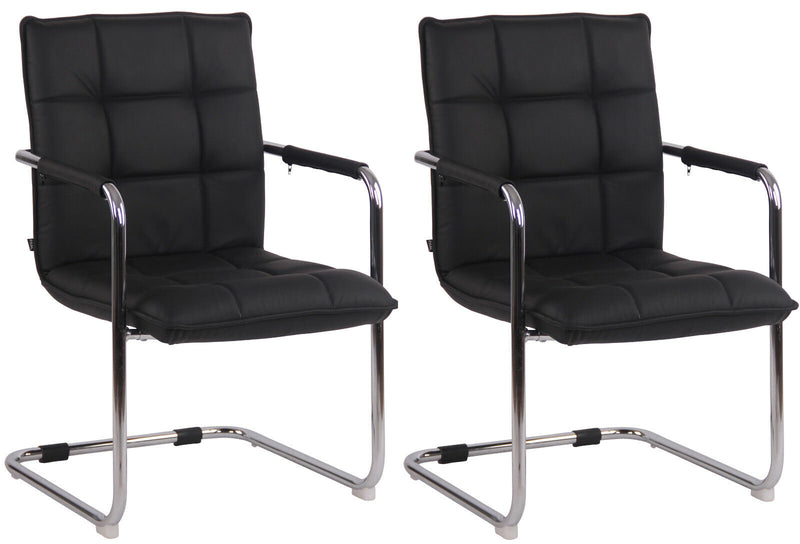 2er Set Stühle Gandia Echtleder chrom