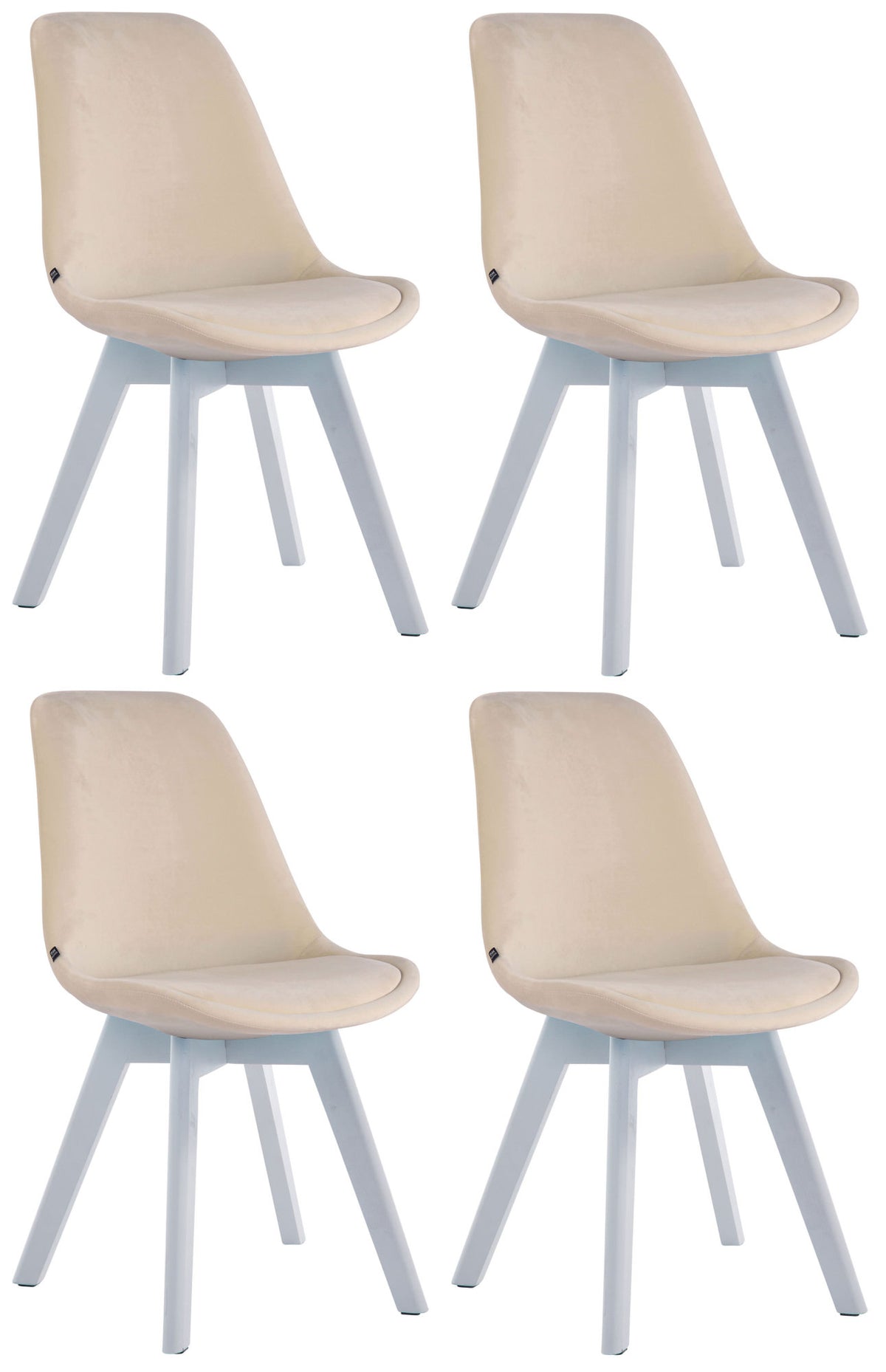 4er Set Besucherstühle Borneo V2 Samt weiß