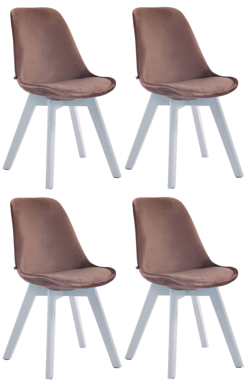 4er Set Besucherstühle Borneo V2 Samt weiß
