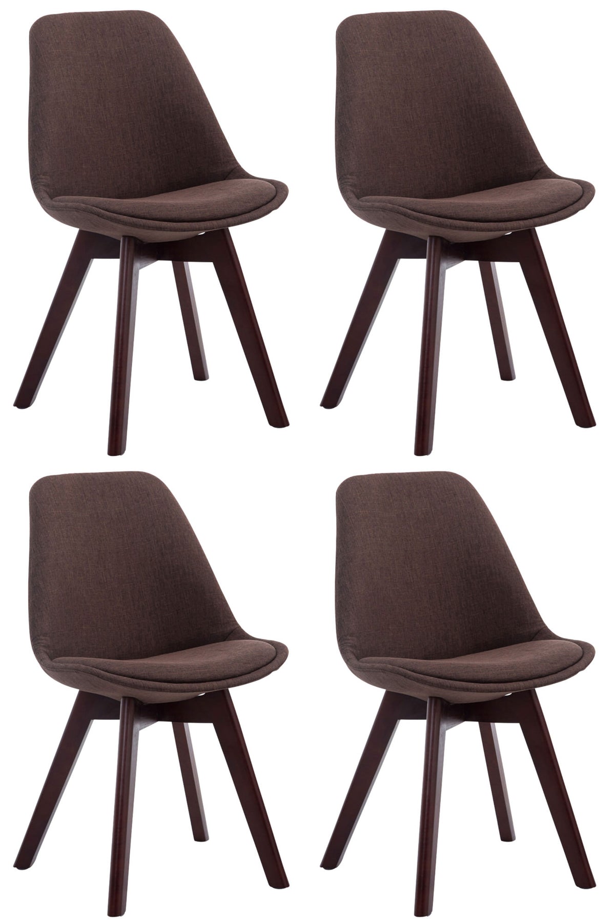 4er Set Besucherstühle Borneo V2 Walnuss Stoff – Ansicht 5