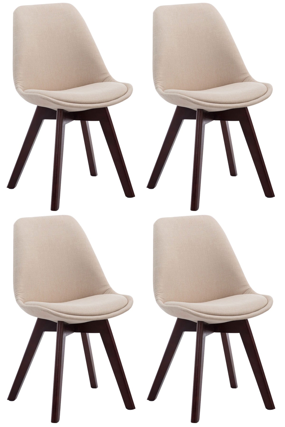 4er Set Besucherstühle Borneo V2 Walnuss Stoff – Ansicht 9