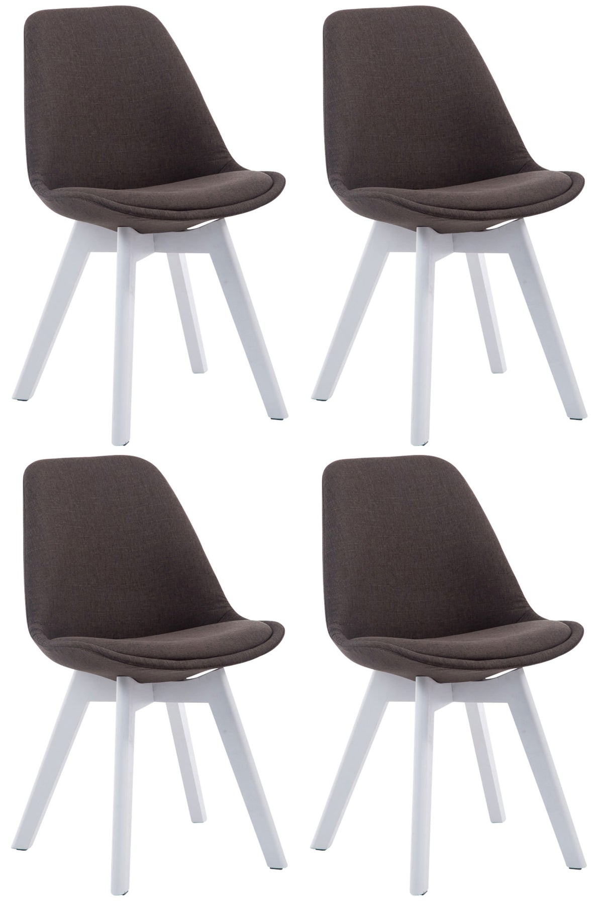 4er Set Besucherstühle Borneo V2 Weiß Stoff – Ansicht 17