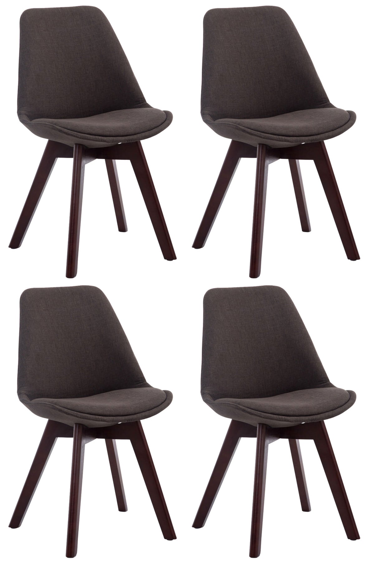 4er Set Besucherstühle Borneo V2 Walnuss Stoff – Ansicht 17