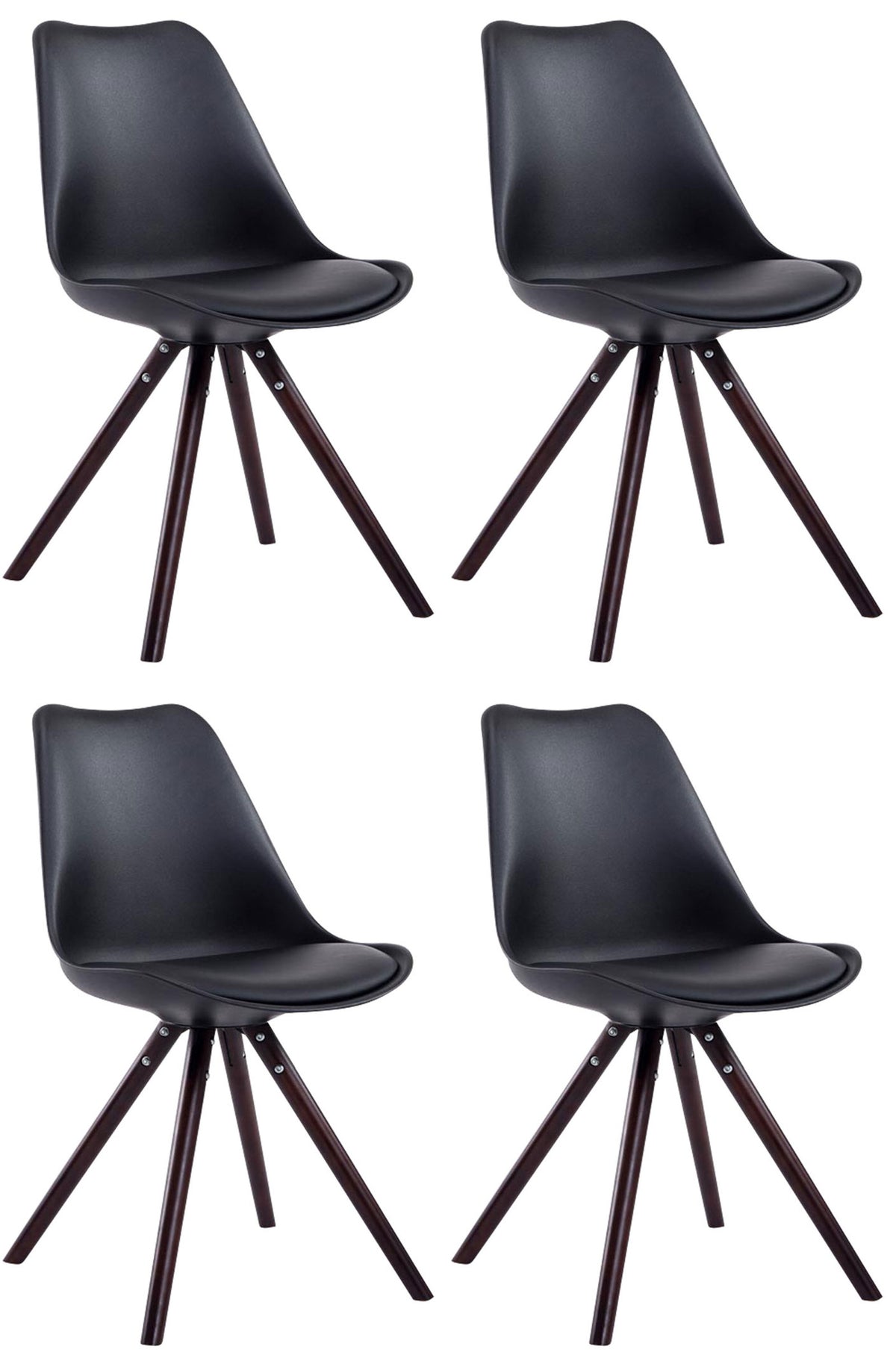 4er Set Stühle Toulouse Kunstleder Rund cappuccino – Ansicht 16