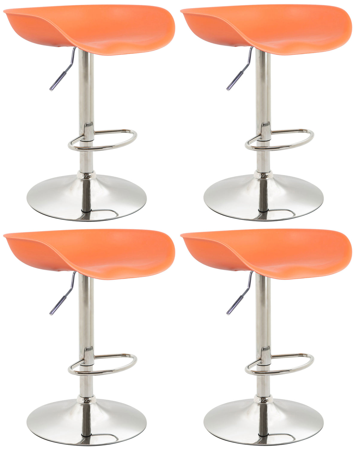 4er Set Barhocker Anaheim Kunststoff chrom