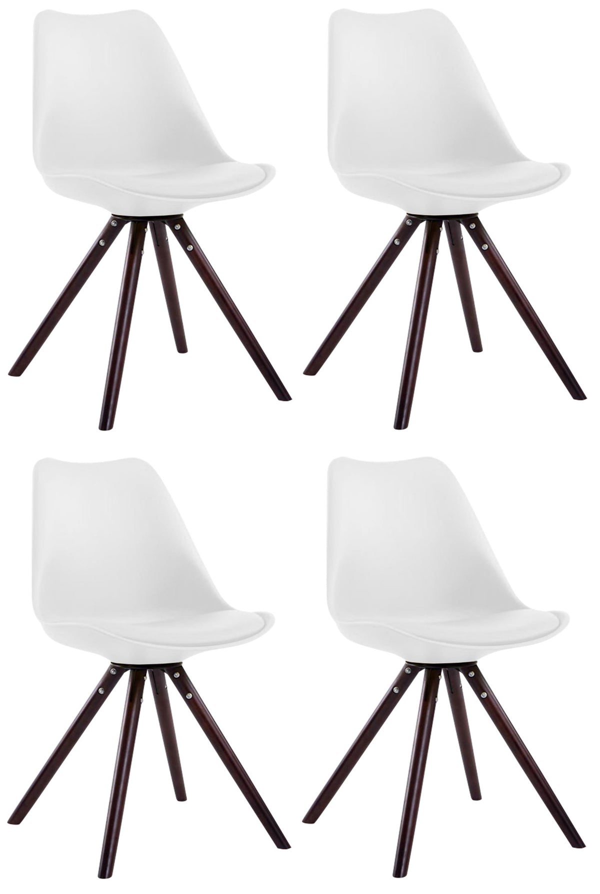 4er Set Stühle Toulouse Kunstleder Rund cappuccino – Ansicht 19