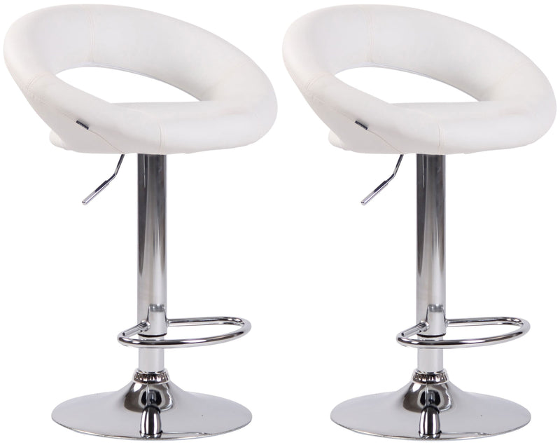2er Set Barhocker Olinda Kunstleder chrom