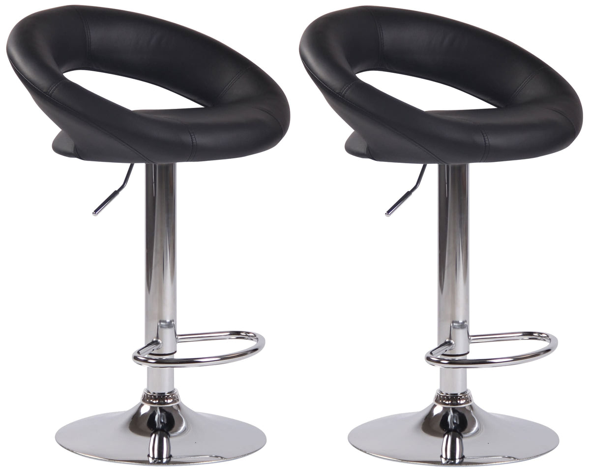 2er Set Barhocker Olinda Kunstleder chrom – Ansicht 7