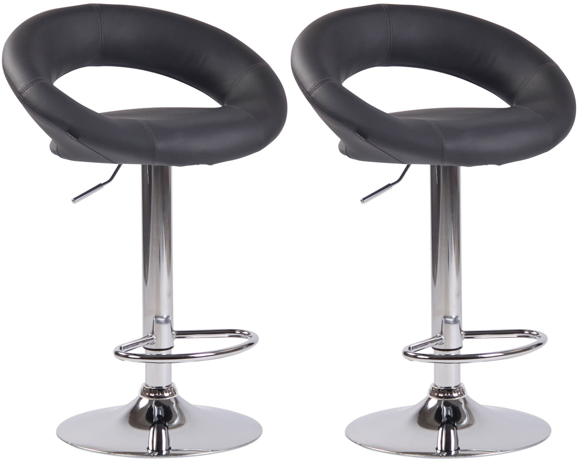 2er Set Barhocker Olinda Kunstleder chrom – Ansicht 13