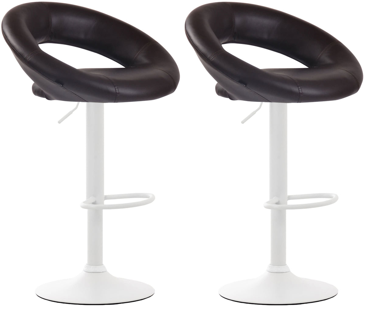 2er Set Barhocker Olinda Kunstleder weiß – Ansicht 9