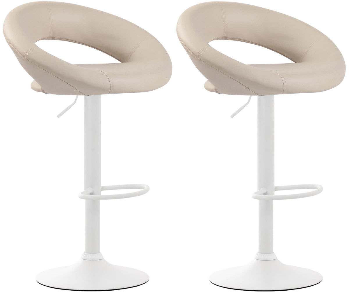 2er Set Barhocker Olinda Kunstleder weiß – Ansicht 15