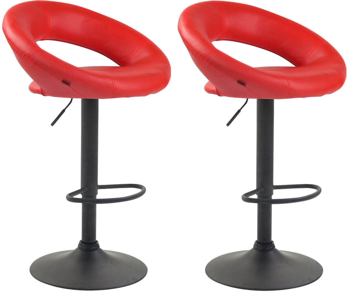 2er Set Barhocker Olinda Kunstleder schwarz – Ansicht 13