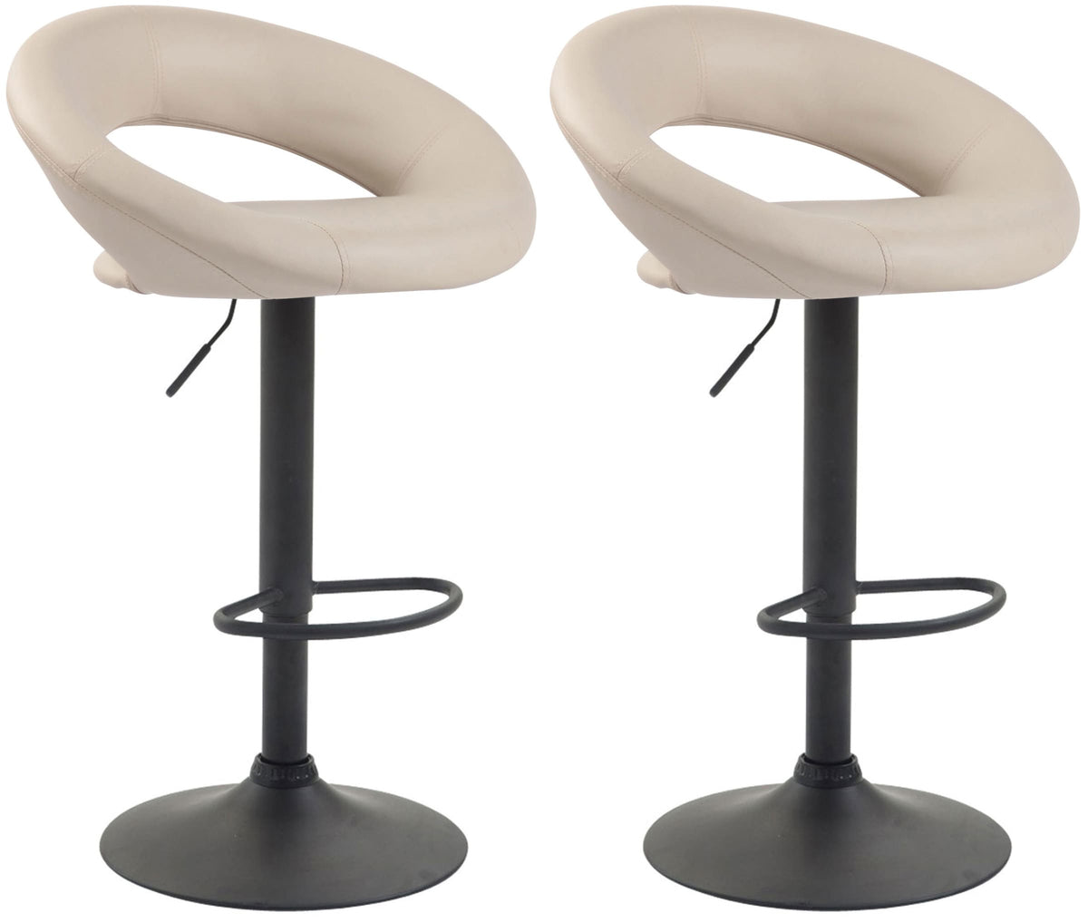 2er Set Barhocker Olinda Kunstleder schwarz – Ansicht 15