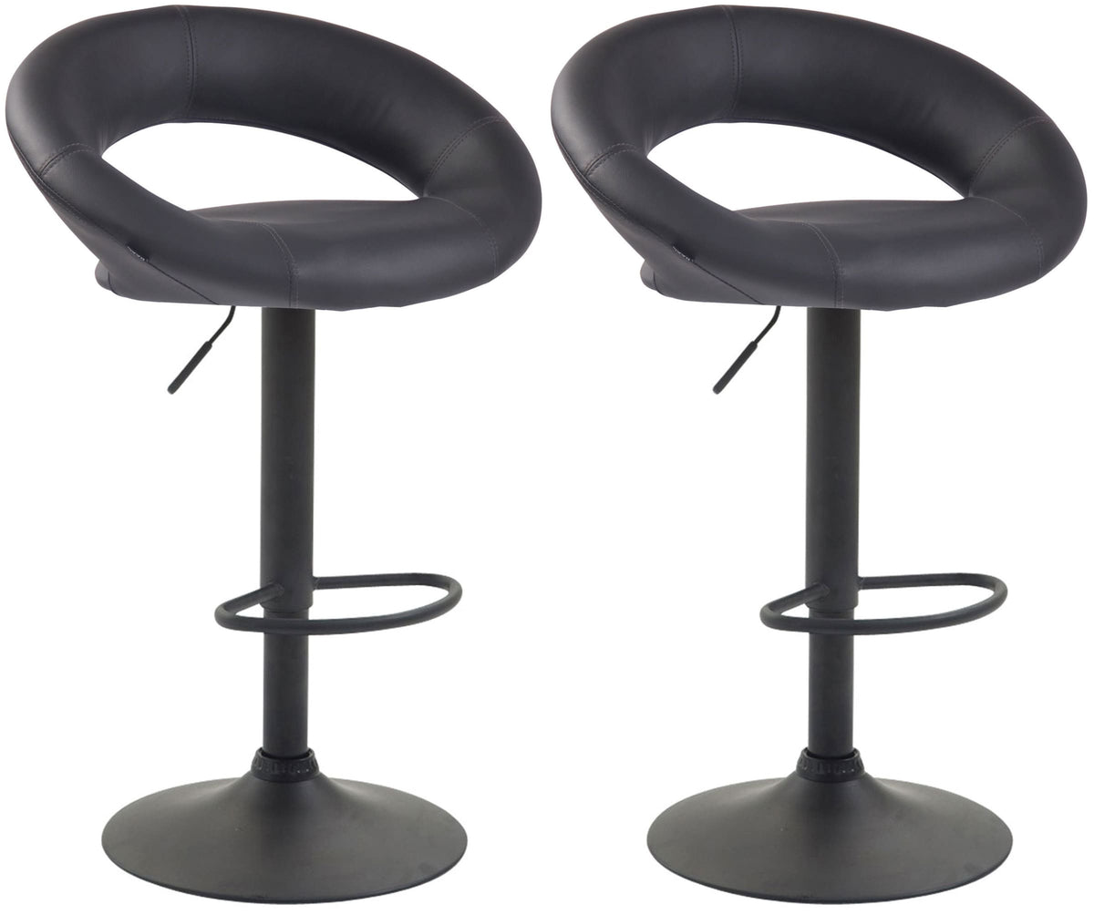 2er Set Barhocker Olinda Kunstleder schwarz – Ansicht 17
