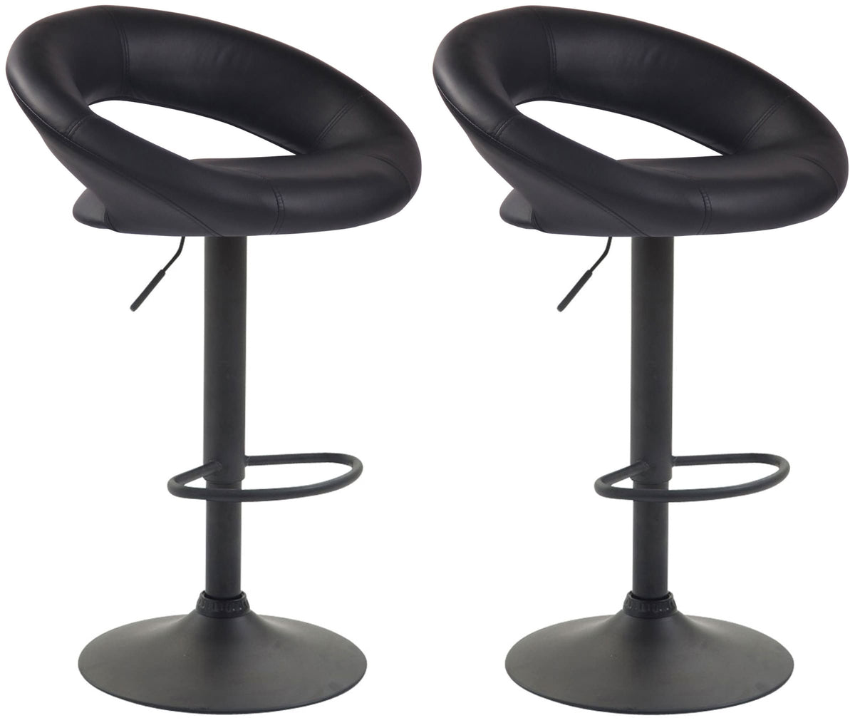 2er Set Barhocker Olinda Kunstleder schwarz – Ansicht 19