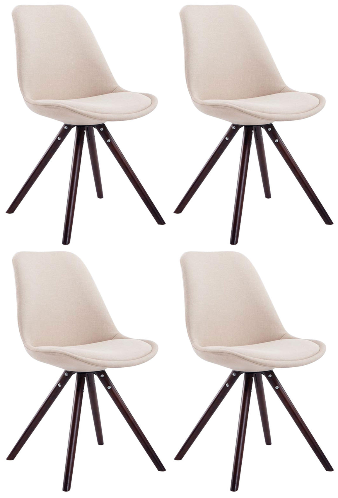 4er Set Stühle Toulouse Stoff Cappuccino Rund – Ansicht 7